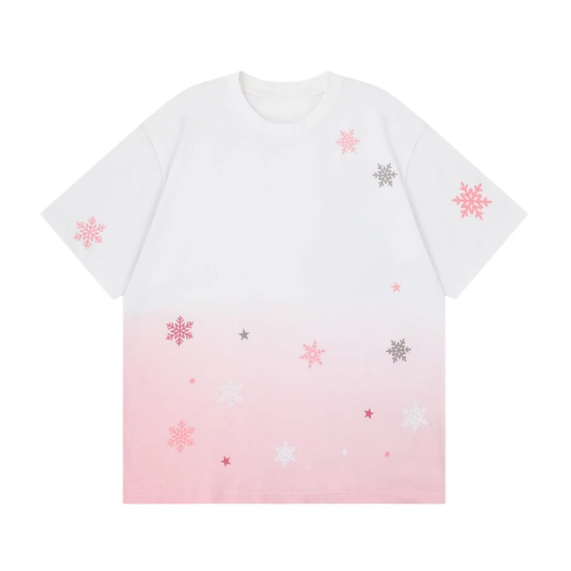 Tie-Dye Gradient Snowflake T-Shirt