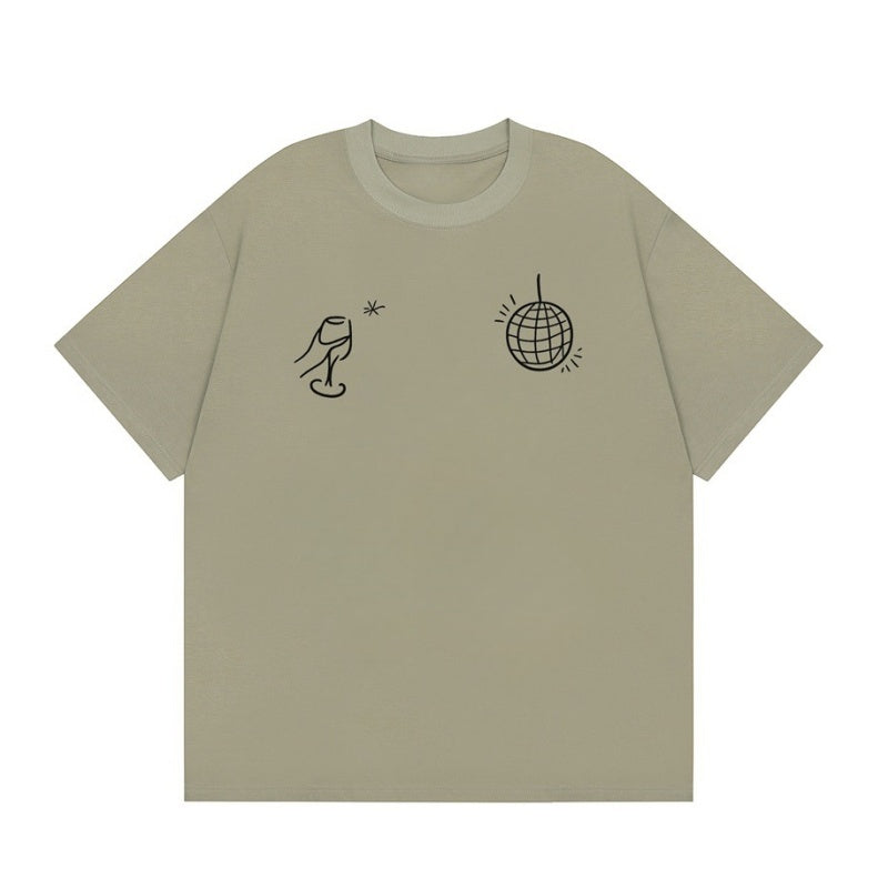 Minimalist Casual Vintage Green T-Shirt