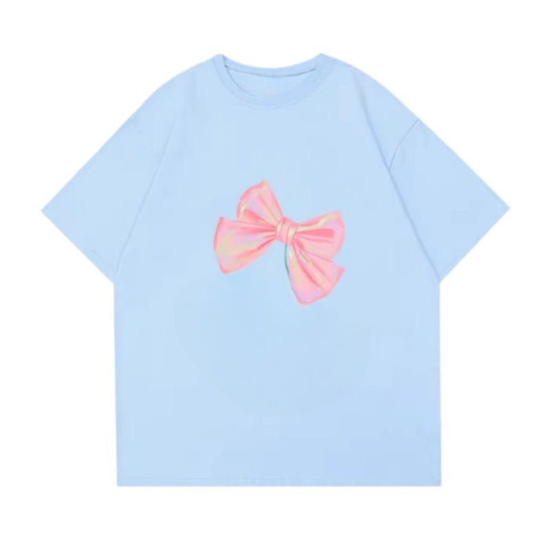 Blue Vintage Cherry Print T-Shirt